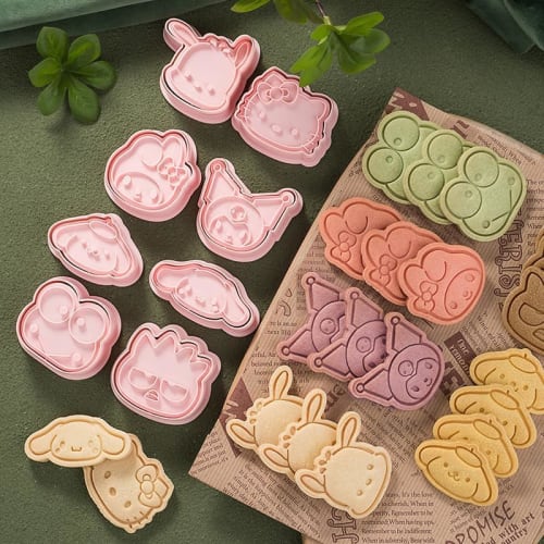 Set of 8 YAYAMIYA Cookie Cutter, DIY Biscuit Baking Tools, Press-Type, Perfect for Baking, Kitchen, Kids, Prizes, Lunch Boxes, and More. Popular As a