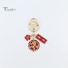 New Year Keychain Flower Dragon Pendant Best Wishes Polished Lobster Clip Lightweight Shoulder Bag Schoolbag Decoration Pendant Keyring