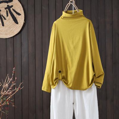 Early Autumn New Turtleneck Bottoming Shirt Women's Long-sleeved Inner Top Loose and Thin Solid Color Large Size T-shirt Tide