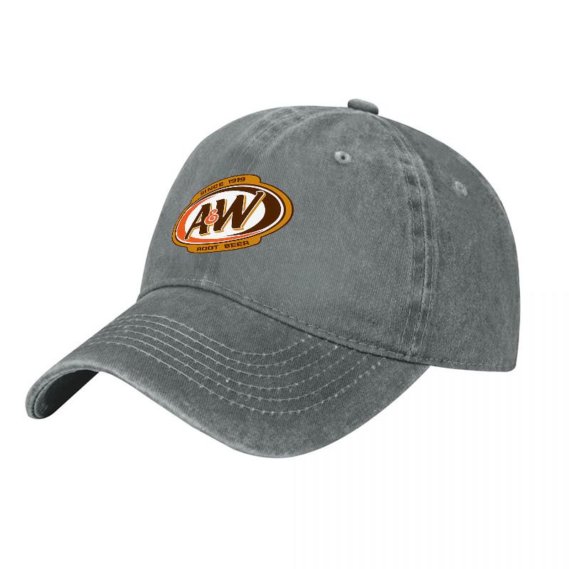 AW Root Beer Vintage Logo Washed Canvas Baseball Cap Classic American Brand Design Comfort Fit Adjustable Hat