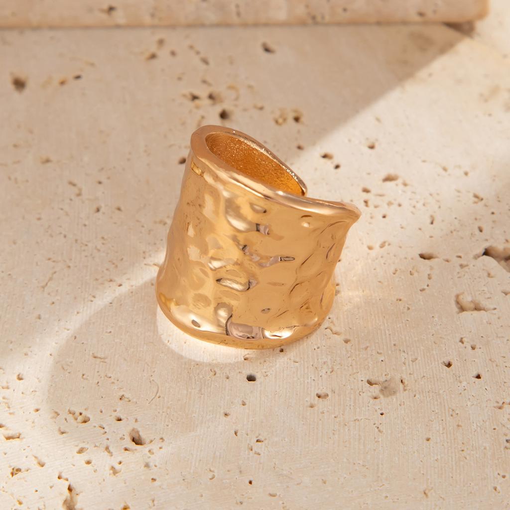 Fashion Sense Hollow Alloy Ring Simple Irregular Double Circle Rings Set Metal Cold Ins Style Light Luxury Sense Commuter Women's Ring