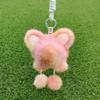 Cute Fluffy Fox Keychain Kawaii Vinyl Doll Face Plush Bag Charm Pendant for Children School Bag Ornament Gift
