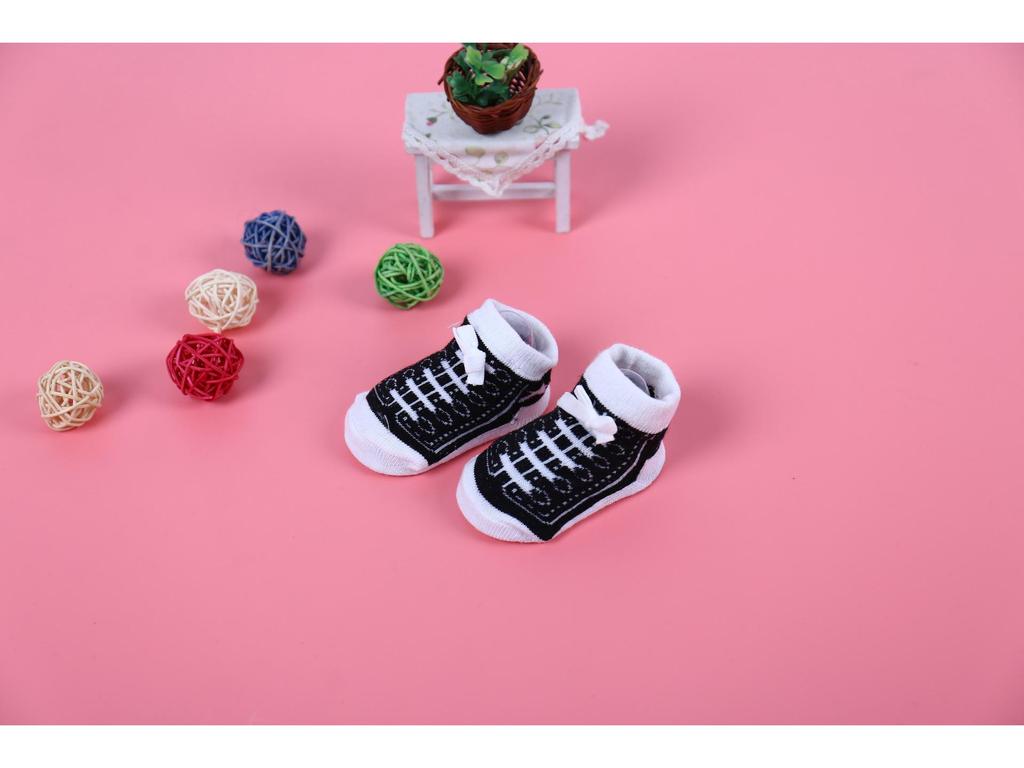 Fashionable Cute Shoe-Style Breathable Cotton Baby Socks for Autumn & Winter