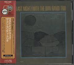 

CD DON RANDI TRIO, DON RANDI, LEROY VI - Last Night with the Don Randy Trio POCJ2582 Verve Records 1998 Japan ObiJazz Used