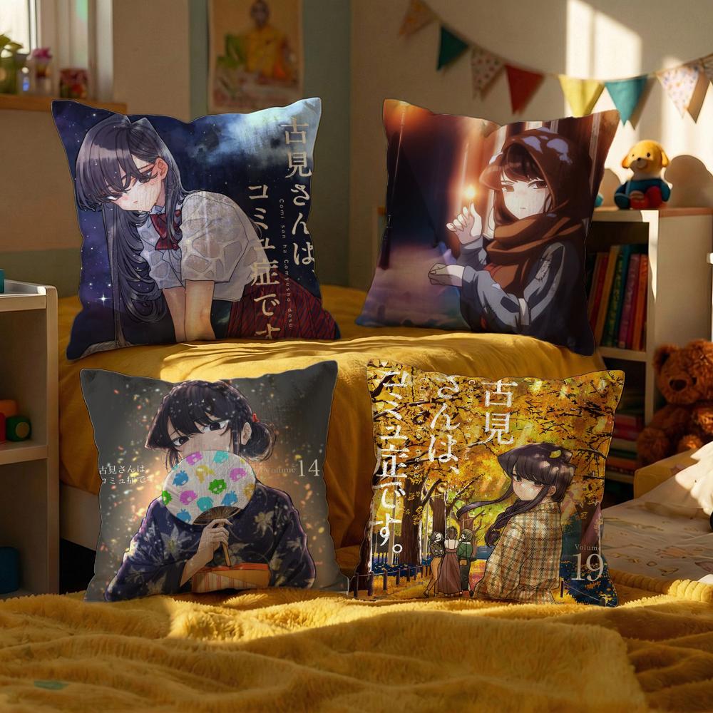 Anime Komi Cant Communicate Cushion Cover Decorative Cushions Covers Cover Sofa x Pillow Piece x x Pillowcase