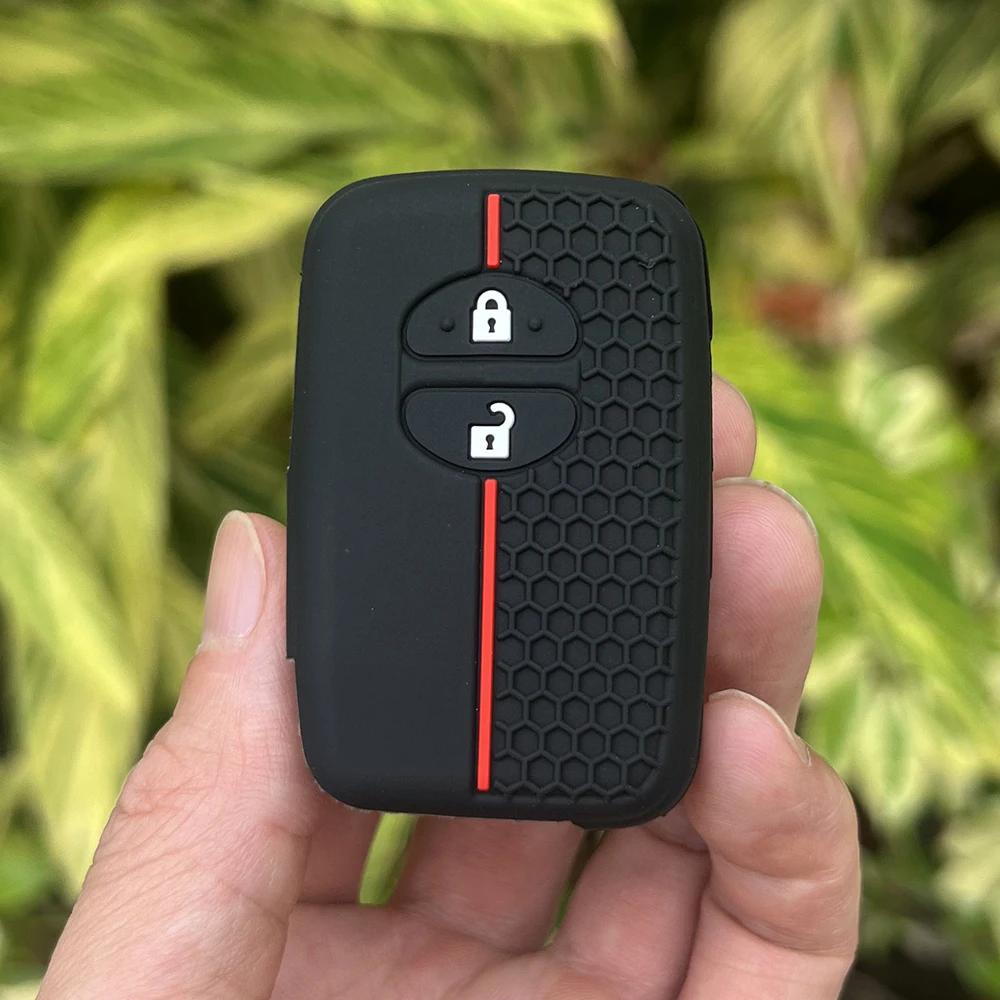 

Silicone Car Key Case Cover Keychain for Toyota Land Cruiser Camry Highlander RAV4 Alpha Prius 30 Aqua Rubber Remote Protector чорний