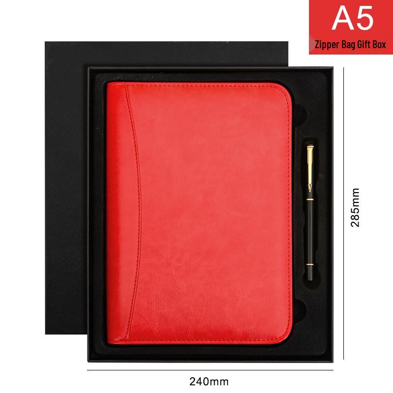B5 Loose-Leaf Business Notebook with Calculator – Thick Cowhide Multifunctional Stationery