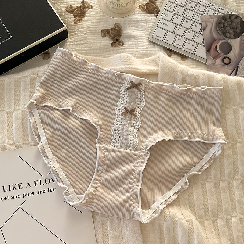 

Большие размеры женские бант-чек с деревянными ушками сбоку, нежные для кожи хлопковые трусики с промежностью XXL абрикосовый