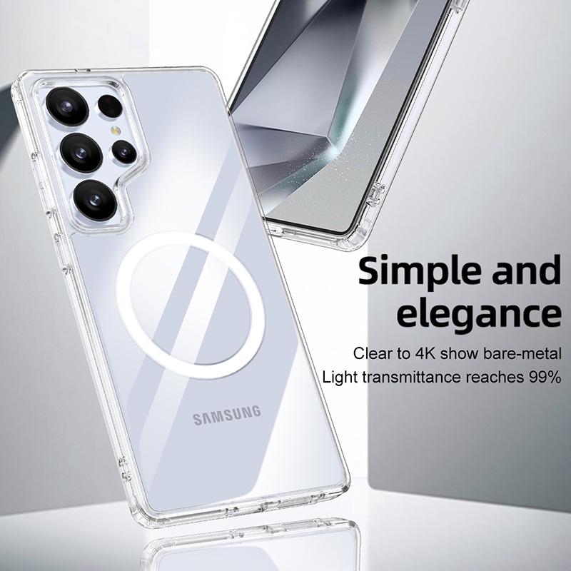 Samsung S25 Ultra Transparent Magnetic Phone Case, A17/S25FE Compatible, Anti-Drop, Skin-Feel Protection