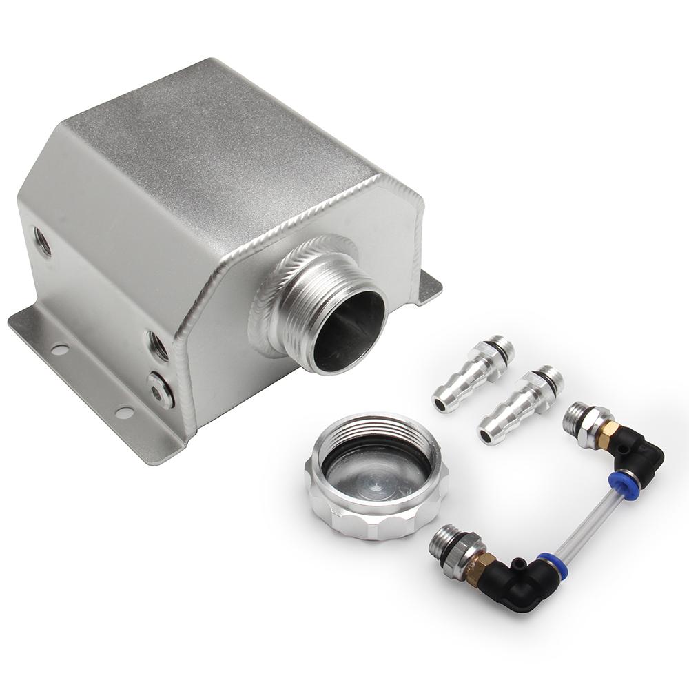 Universal 1L/2L Aluminum Oil Catch Can Reservoir Tank Engine Coolant Radiator Overflow Oil Fuel Tank With Drain Plug Breather
