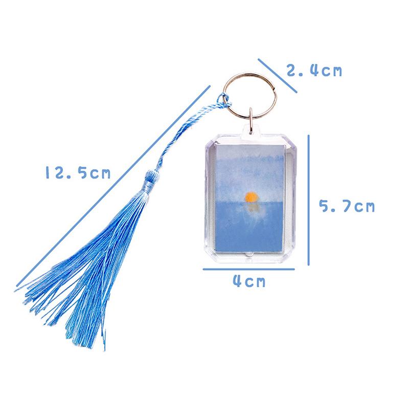 Tassel Keychain Chinese Style Acrylic Pendant For Students Graduation Wishes Transparent Keychain