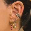 New Design Stainless Steel Water Drop Dangle Earrings Multicolor Zircon Y2k Punk Cartilage Earring Ear Clips Piercing Jewelry