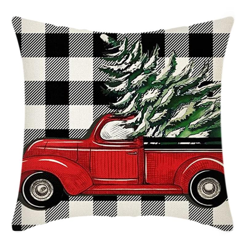 Christmas Throw Pillowcase Home Nordic Holiday Decoration Linen Super Soft Short Plush Sofa Pillowcase