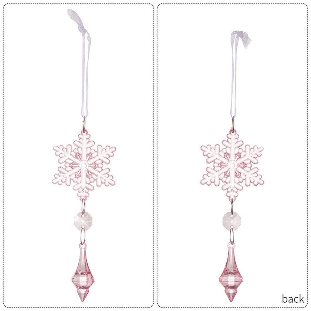 4pcs Acrylic Christmas Snowflake Ice Cone Pendants Holiday Party Supplies