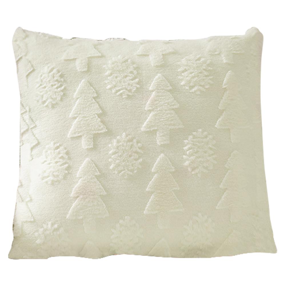 Christmas Tree Pillow Cover Soft Decorative Cushion Cover Fluffy Snowflake Pillowcase for Winter Holiday Decoration
