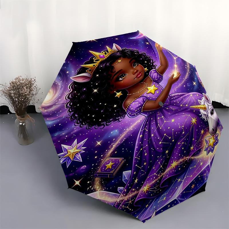 1PC Magical Unicorn Umbrella-8-Rib Reinforced, Automatic Open, Lightweight & Durable, Fashion Accessory for Outdoor, Beach L0371