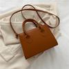 Popular textured small square bag, new popular retro handbag, simple solid color shoulder messenger women's bag