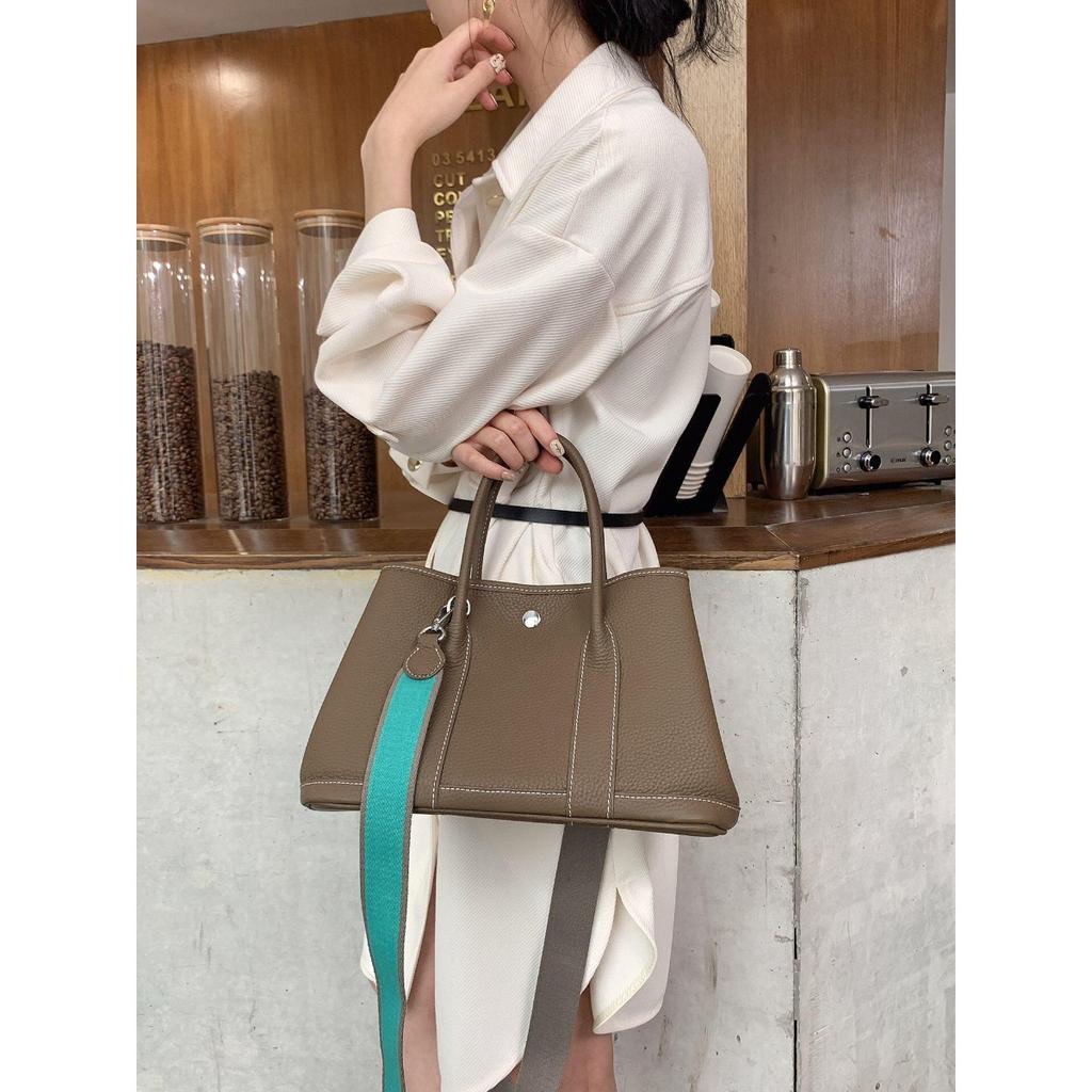 New Leather Garden Bag Fashion First Layer Cowhide Women's Bag Versatile Large Capacity Women's Handbag Pure Leather Tote Bag