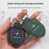 Carbon Fiber Texture Leather Keychain for Polestar 1/2/3/4 - Men's & Women's Shield Buckle Pendant