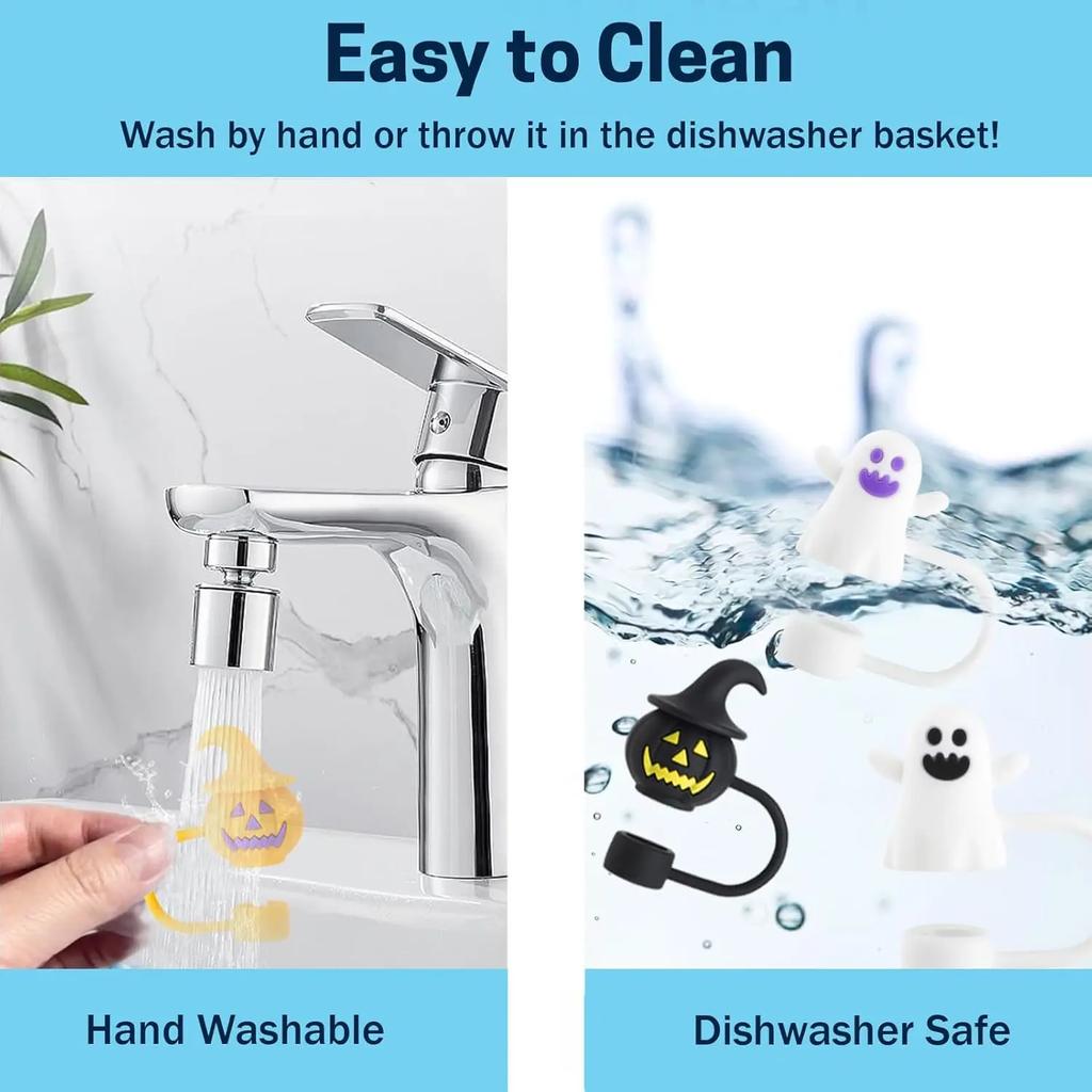 4-40 ks Halloweenských víček na brčka pro kelímky 8-10 mm Dýně Duch Prachové zátky Kryty na brčka na hrnky pro sváteční dekoraci nápojového skla