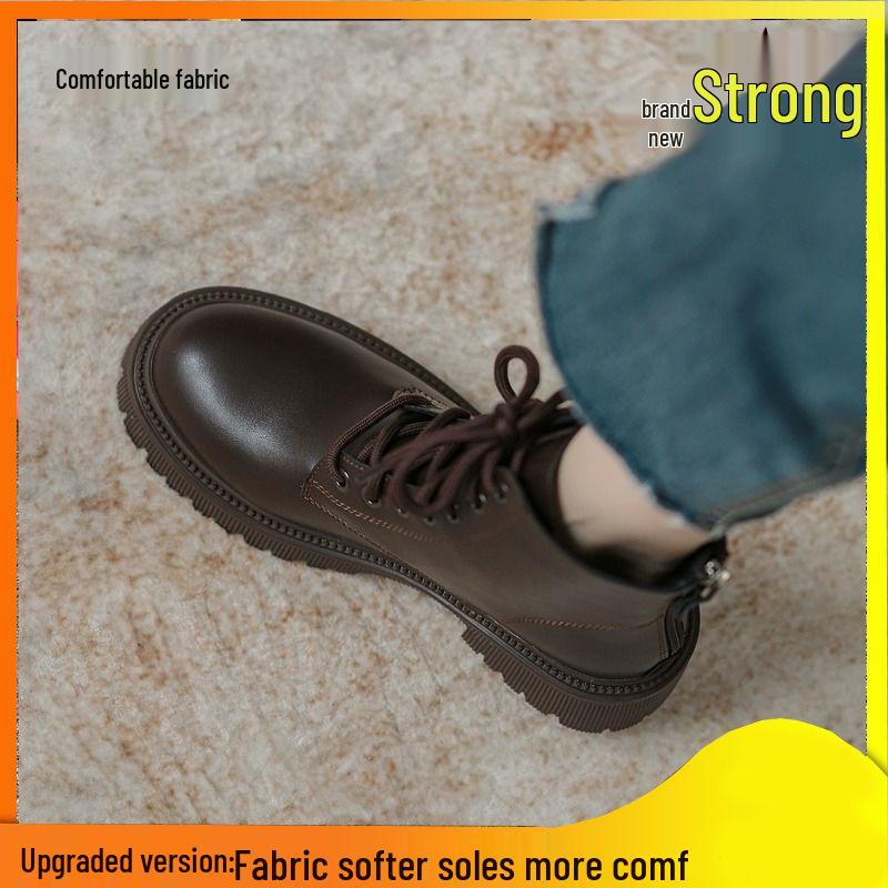 Women's British-Style Martin Boots with Thick Sole for Heightening, Slimming, and Versatile Use In Autumn and Winter