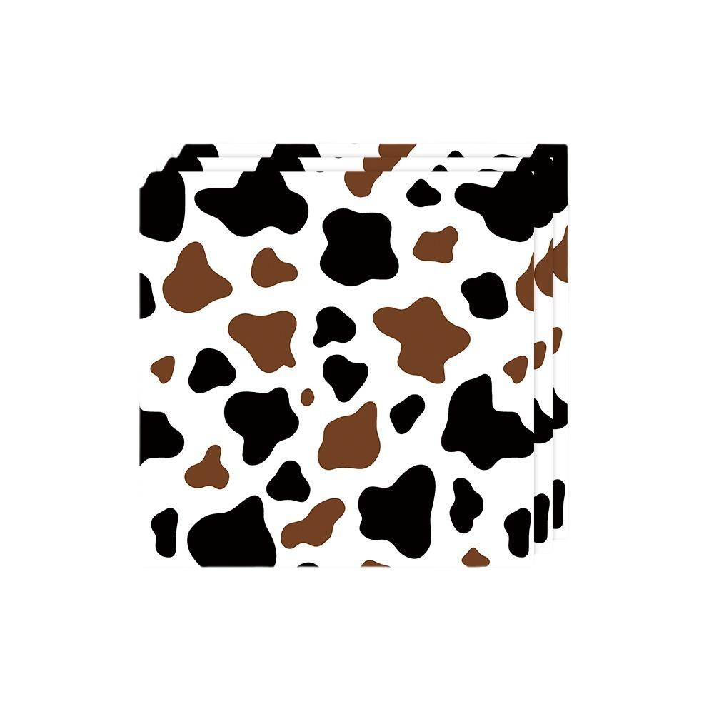 Children'S Farm Cow Theme Party Supplies Birthday Decoration Black Brown Cow Paper Plate Paper Cup Flag Tablecloth Arrangement