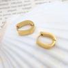 Stylish And Simple 18K Gold Oval Earrings, High-End Niche Titanium Steel Smooth U-Shaped Earrings For Women