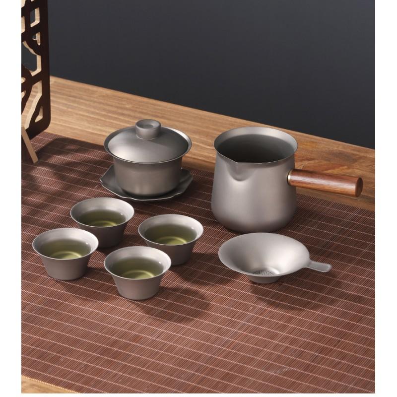 Titanium Tea Infuser Set Portable Gongfu Travel Home Office Gift Light Luxury Chinese Style