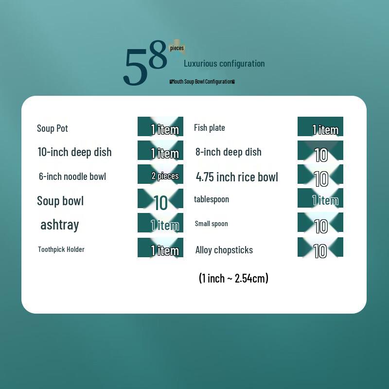 Ru Han Chinese Celadon 58-Piece Dinnerware Set