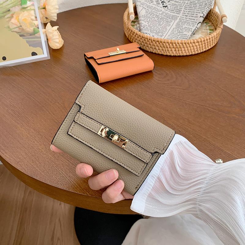 Women's Wallet Ins Women's Small Wallet Women's High-end, Small Folding Short Clutch Wallet