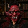 Realistyczna Halloweenowa Maska Straszny Demon dla Dorosłych Horror Czerwony Diabeł Pełna Krwista Tekstura Maska Twarz Impreza Nawiedzony Dom Cosplay Rekwizyt Trwały Fantazyjny