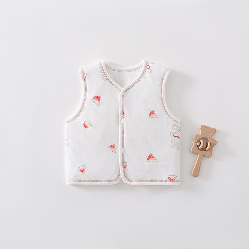 Newborn Quilted Vest - 40g Pure Cotton Sleeveless Top for Autumn/Winter, Unisex