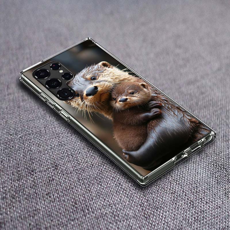 Otters, Wild Animals Phone Case For Samsung Galaxy S24 S23 S21 S20 FE S22 S26 Ultra S25 Edge S10 Plus Cover Clear TPU Capa Shell