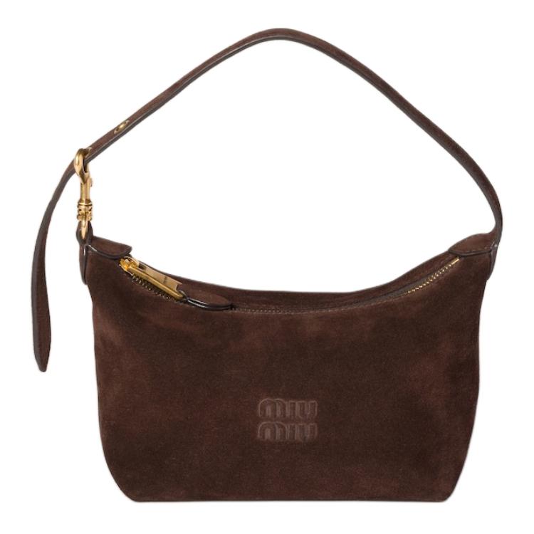 Miu Miu Logo Zip Closure Calfskin