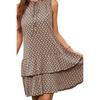 European and American Printed Bow Tie Short Lace Dress