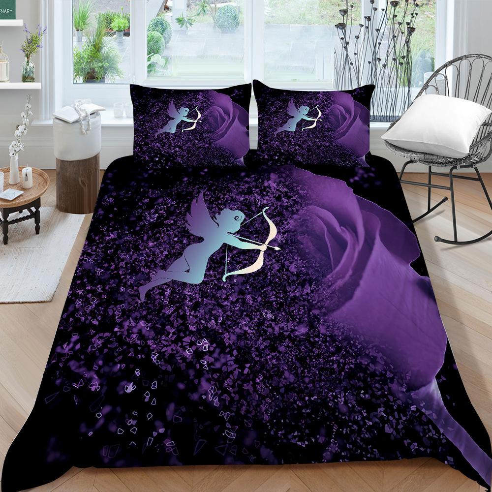 Creative Rose Series Bedding Two Or Three-Piece Set Polyester 3D Digital Printing