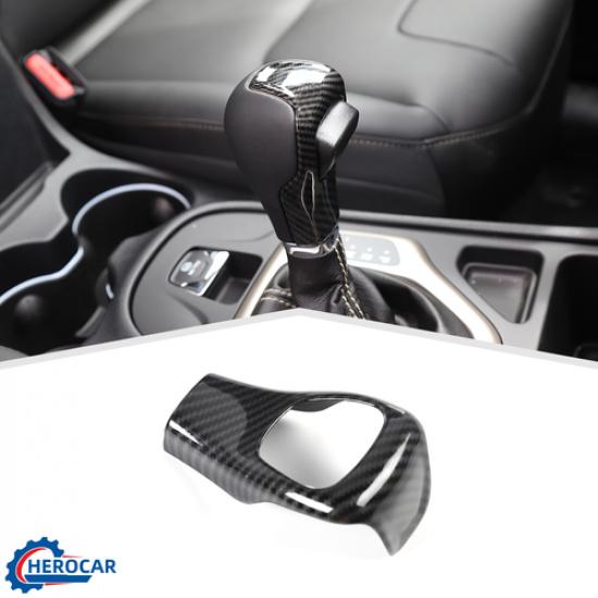 Carbon Fiber Central Gear Shift Knob Cover Trim for 14+Jeep Cherokee Accessories