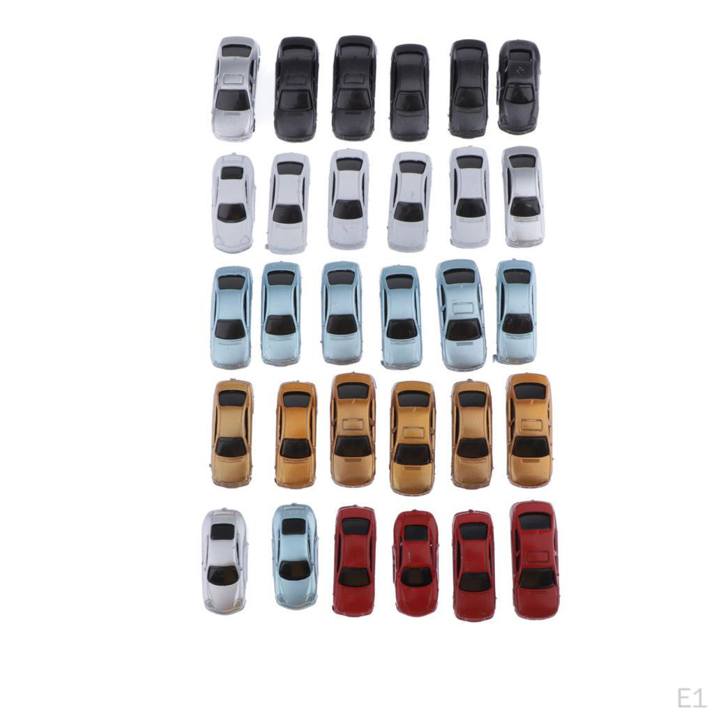 30 Stück Bemalte Modellautos Miniaturauto Bau Zuganlage Maßstab (00)