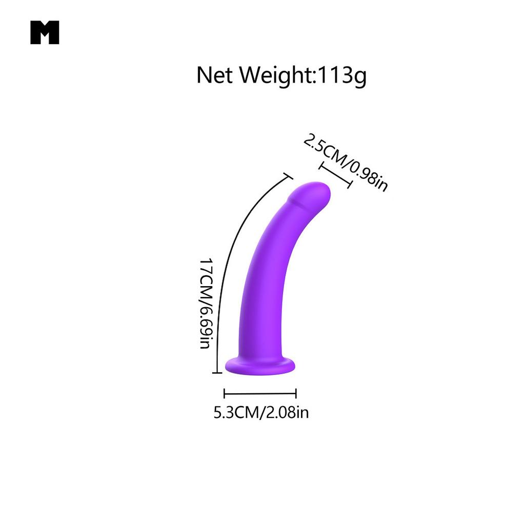 Adjustable Silicone Strap On Harness with Slim Dildo Set, Beginner Pegging Dildo Panties for Women Men Couples, Soft Purple Stra