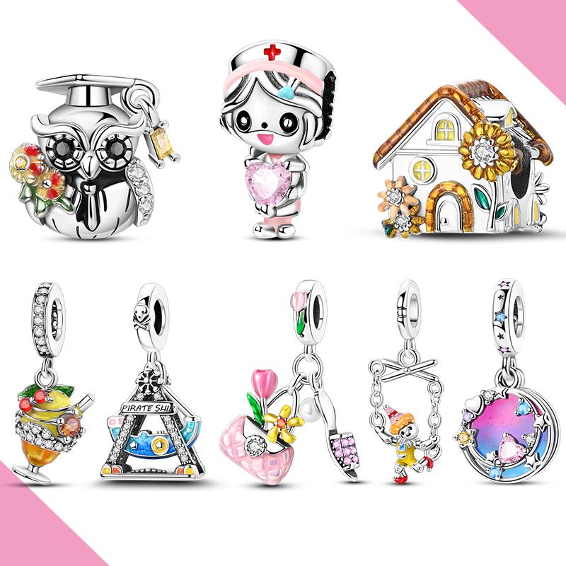 Copper Nurse Ice Cream Oil Original Charm Bead Fit Bracelet Pendant For Woman Fashion Jewelry