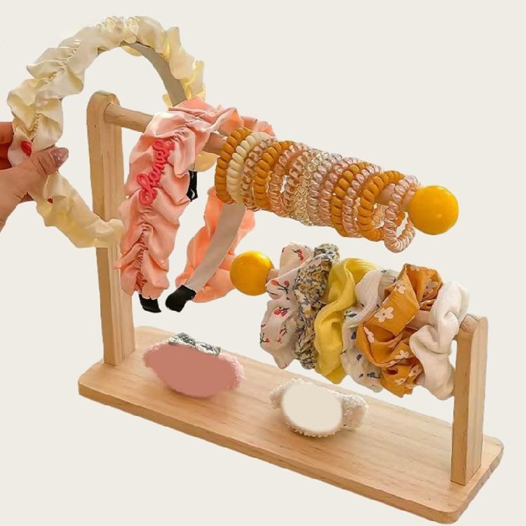 Bracelet Holder Jewelry Storage Case Bead Display Stand Jewelry Storage Rack Wood Texture Suitable for Home and Shop Use