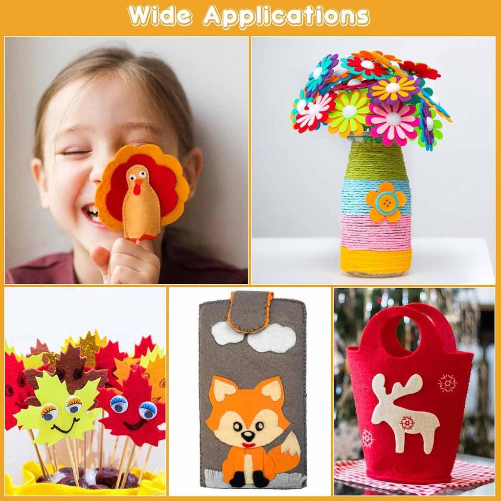 40PCS Felt Cloth Pieces Multi-Color Diy Process Block Non-Woven Fabric 1mm Thick Handmade Material Cutting And Production