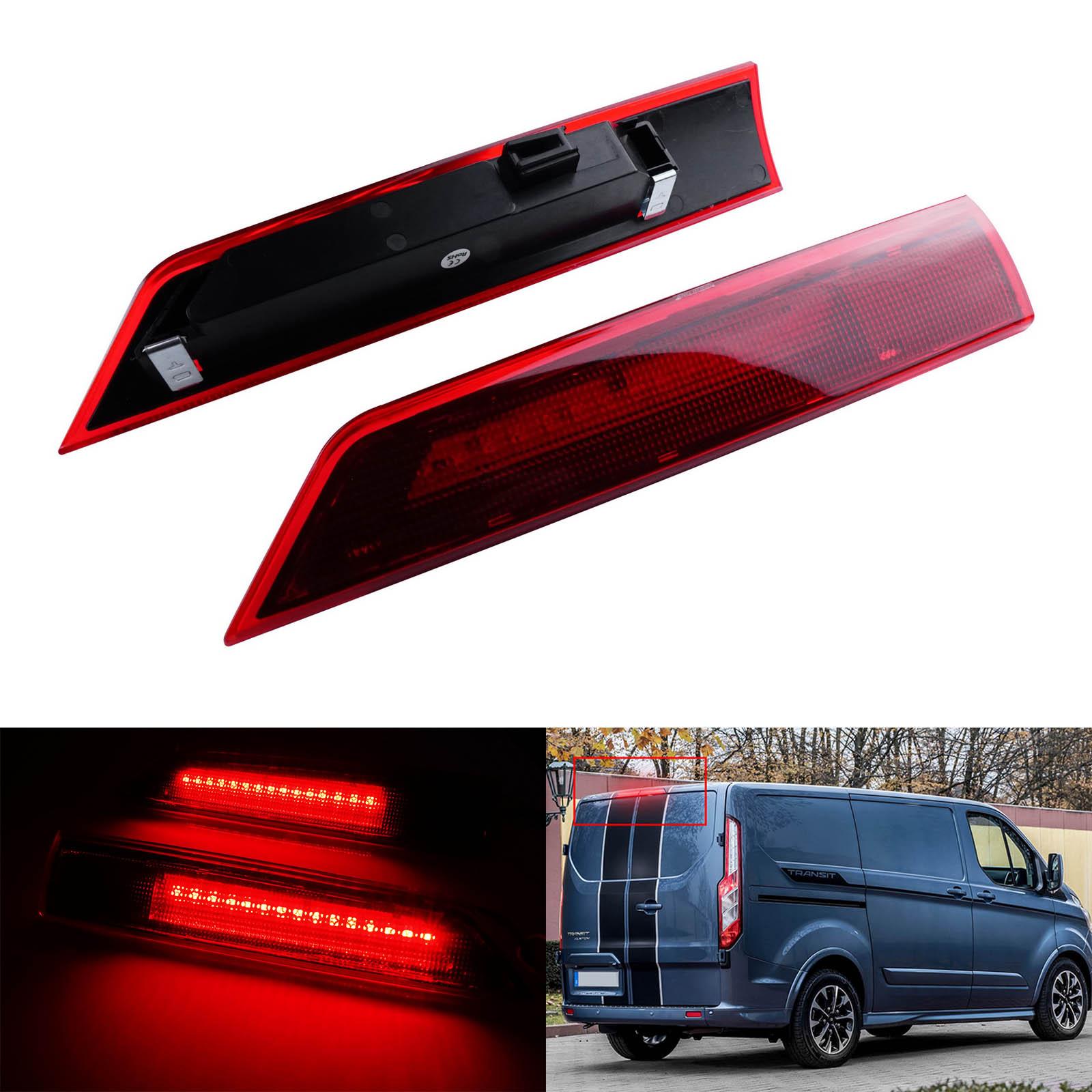 Set of Car LED Third Brake Light for Ford Transit Tourneo Custom Wing/Barn Door Rear Brake Stop Light High Mount 3rd Brake Light Red lighting