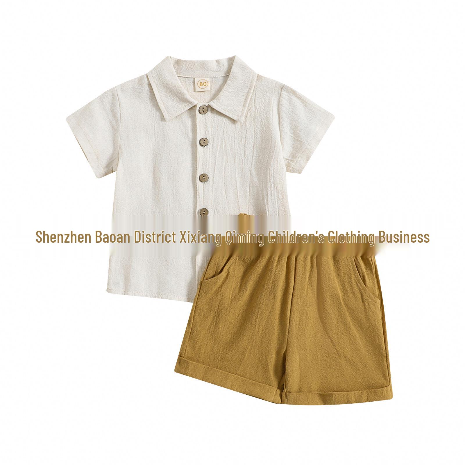 

Summer Boys Pure Cotton Multicolor Shorts and Shirt Set 110 cm