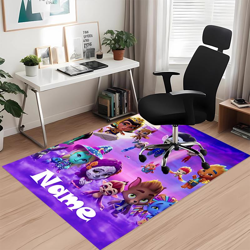 Custom Name Super Monsters Printed Carpet, for Office Chair Living Room Bedroom Kitchen Room Decor Gifts.