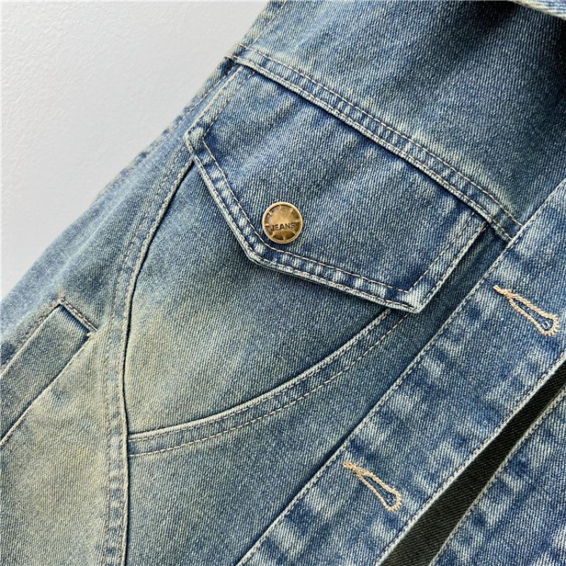 Women's Denim Vest - Spring/Autumn Casual Fashion, Loose Fit, Chic Outerwear, Petite.