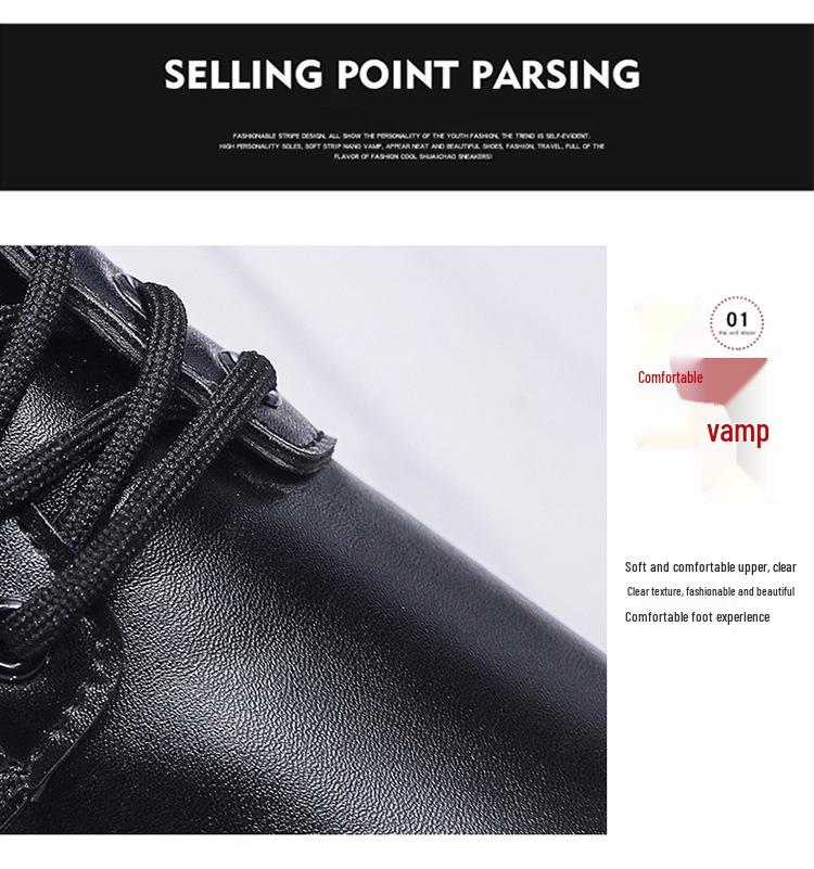 Pánské voděodolné černé kožené kuchařské & skate boty - Prodyšný korejský styl