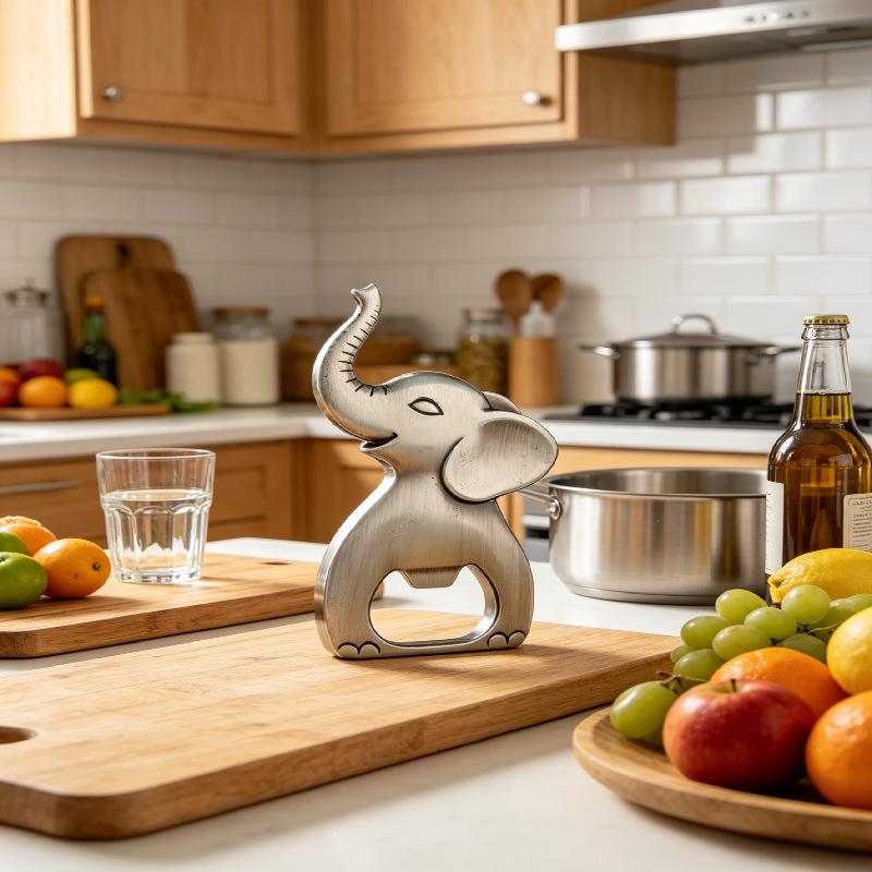 Creative Elephant Bottle Opener - Retro Antique Metal Beer Opener - Cute Animal Design Bar Tool