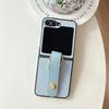 Applicable To Samsung Zflip6 Folding Leather Phone Case Findn3Flip Wristband Flip Xflip Solid Color Hard Case