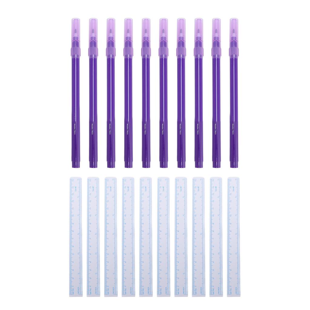 10 Set Skin Stencil Markers with Rulers Quick Drying Erasable Skin Scribes for Beauty Salon 10ml Pur